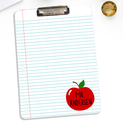 Personalized Teacher Clipboard Notebook Apple