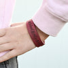 Personalized Leatherette Kids Cuff Bracelet "She believed she could so she did"