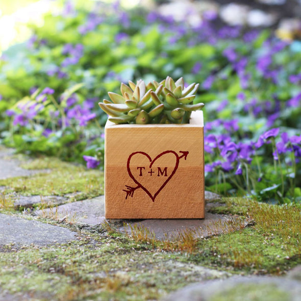 Flower Box - "Heart With Initials"