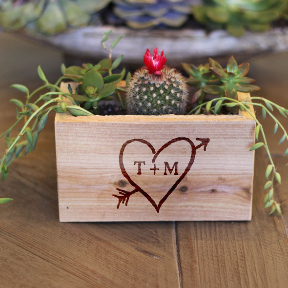 Flower Box - "Heart With Initials"