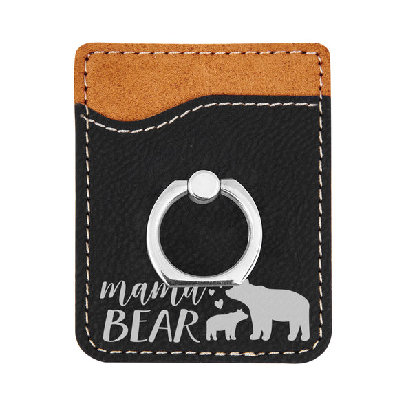 Mama Bear, Custom Phone Wallet, Stand, Cell Phone Wallet, iPhone Wallet, Credit Card Holder, Card Holder, Card Caddy, Mountain Phone Wallets, Bear Phone Wallet