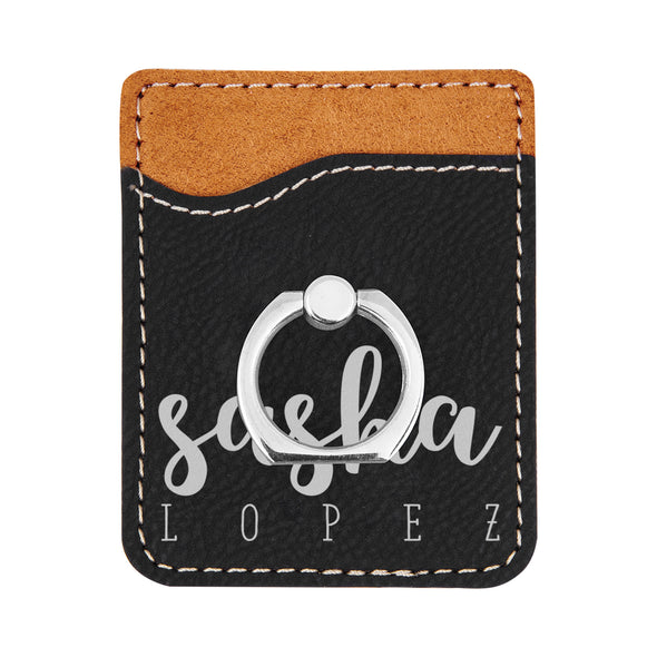 Personalized First Name Phone Wallet, Custom Engraved Phone Wallet, Cell Phone Wallet with Stand, Credit Card Holder, Phone Pocket, Card Caddy, iPhone Wallet Case, Card Holder, Cell Phone Caddy
