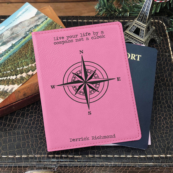 Custom Passport Holder, Engraved Passport Cover "Derrick Richmond"