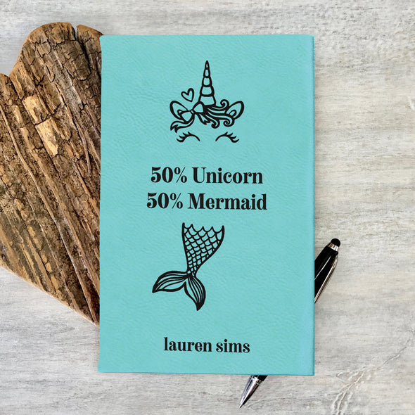 Custom Journal, Cute Journal, Mermaid & Unicorn Personalized Journal "Lauren Sims"