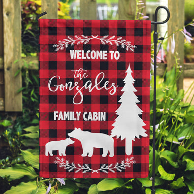Personalized Yard Flag, Cabin Flags, Forest home flags, Flags for your cabin, Plaid flags,