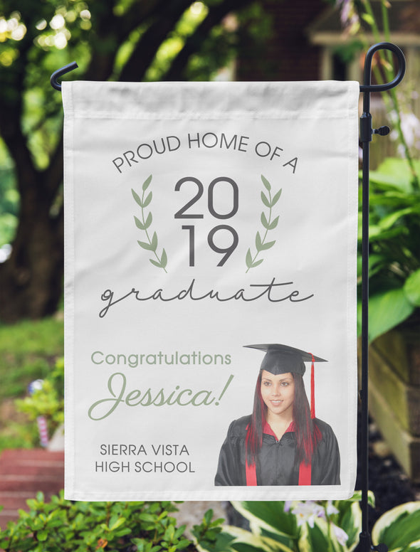Graduation Photo Flag, Grad Flag, Personalized Garden Flag "Jessica"