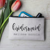 Personalized Makeup Bag, Custom Coin Purse, Bridesmaid Gifts "Bridemaid"