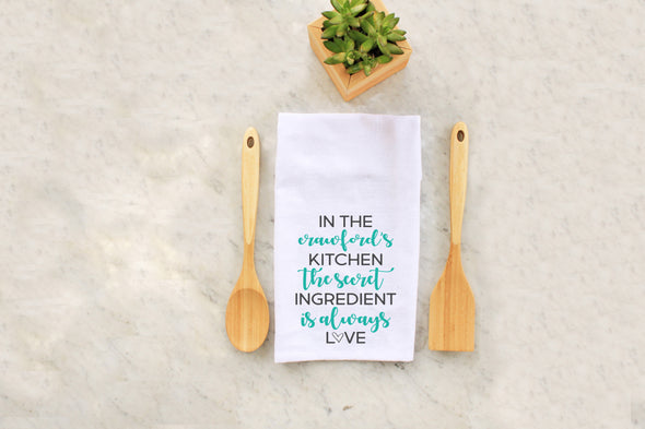 Tea Towel - "In The Kitchen Is Love"