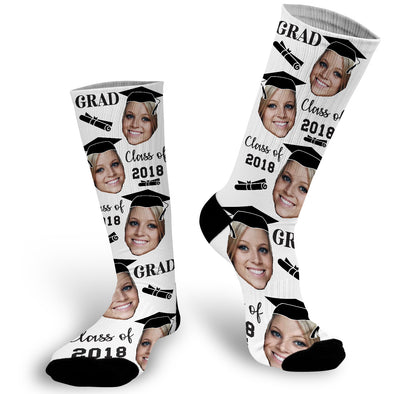 Custom Face Graduation Socks, Photo Sock for Graduation, Graduation Face Photo Sock,