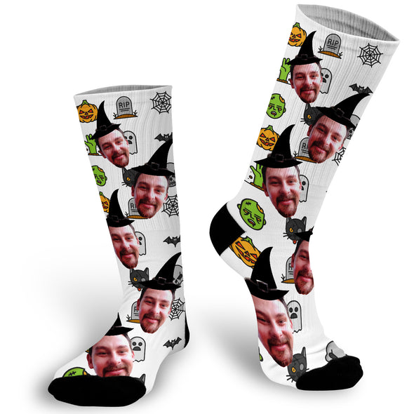 Custom Halloween Face Socks, Halloween Photo Sock, Picture Sock, Face Sock, Picture on Socks