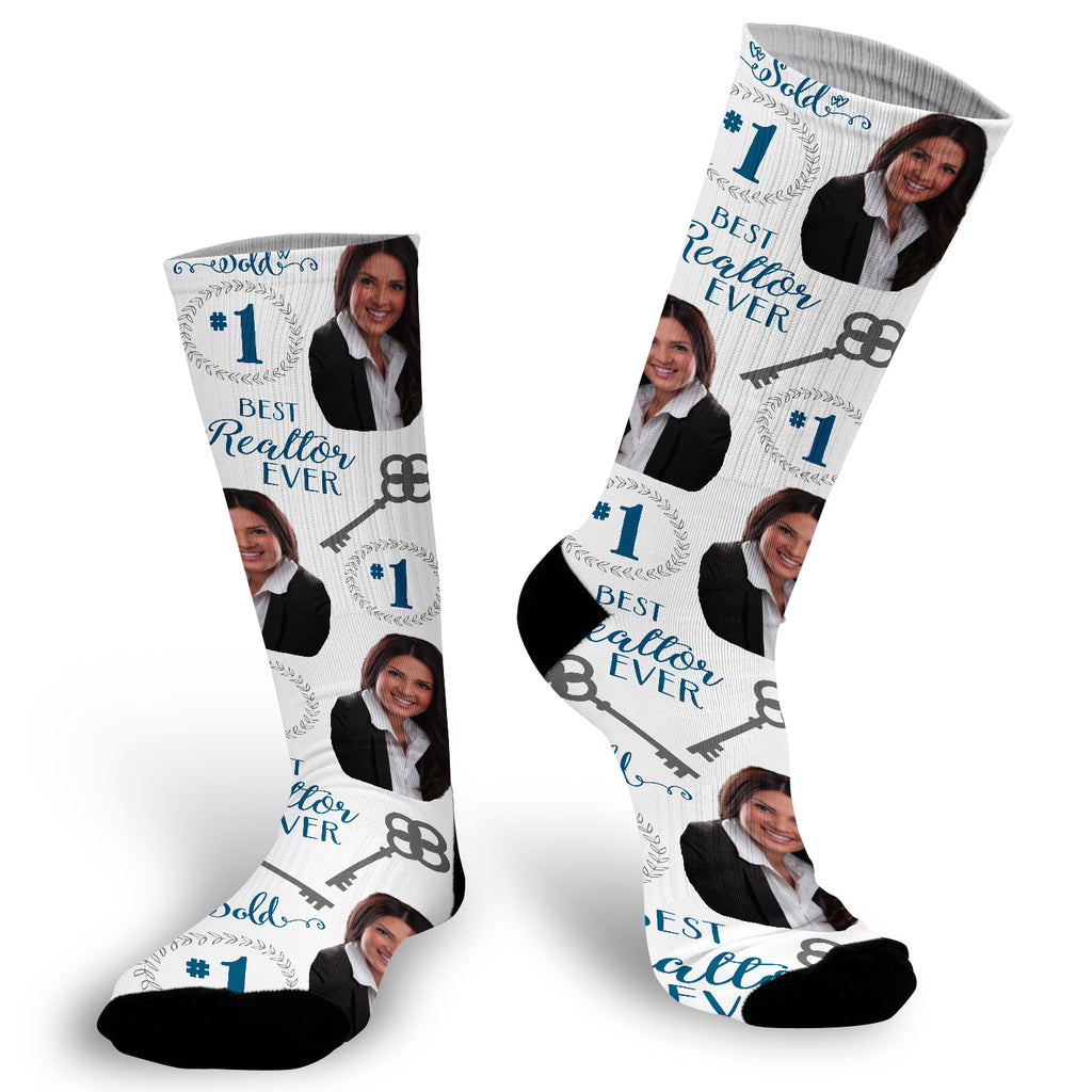 Best Realtor Face Socks, Real Estate Socks, 1 Realtor Socks, Custom F