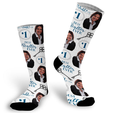 Best Realtor Face Socks, Real Estate Socks, #1 Realtor Socks, Custom Face Socks, Photo Socks