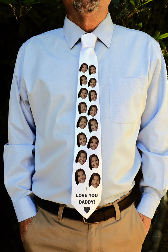 Photo Tie, Father's Day Tie, Dad Tie, Custom Tie, Personalized Tie "I Love You Daddy"