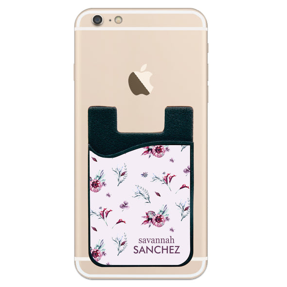 Phone Wallet - Flower Design Full Name
