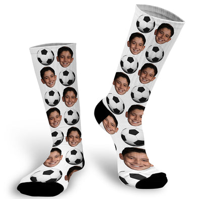 soccer, sports, socks, soccer socks, soccer ball, photo socks, kids sports, fun socks, custom socks, face socks