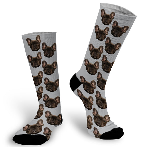 Face Socks with Grey Background, Pet Photo socks, Face Socks, Personalized Face Socks, Picture on Socks. Personalized Picture on a sock. Put your cat, dog, pet, self, loved ones picture on a pair of socks. photo socks are a fun way to showcase a friend, family member, loved one or pet on a sock! Simply, upload a photo and we will do the rest! , Customized Sock, Funny Socks, Socks with Sayings, Gift for Girlfriend, Gift Exchange idea