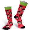 watermelon socks, watermelon, summer, custom socks, sock, socks, print socks, picture on socks, photo socks, fun socks, face socks, custom socks, stocking stuffer
