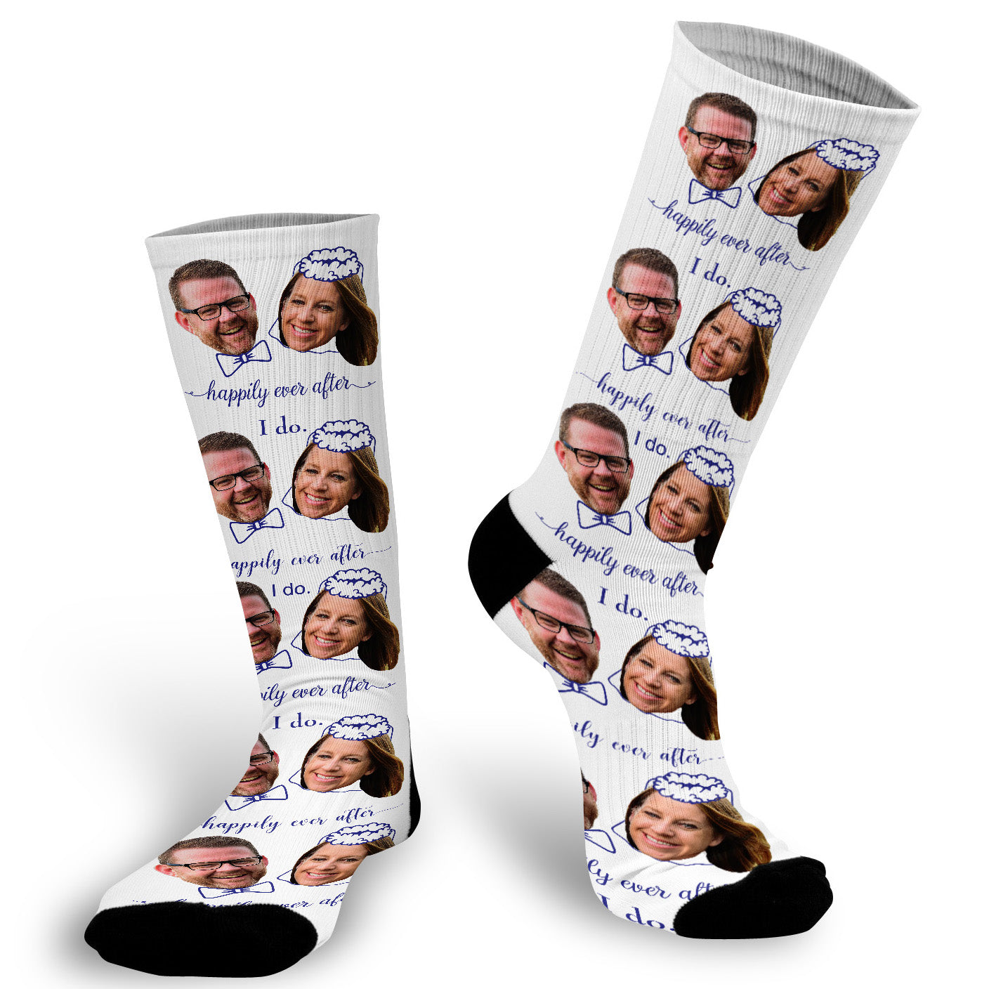 Customized Bow Tie Monogram Socks for the Wedding Party – Sockprints