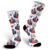 Valentine's Day Face Socks with hearts, Valentines Day Picture Socks, Fun I love you Socks, Custom Face Socks, Photo Socks
