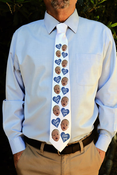 Photo Tie, Father's Day Tie, Dad Tie, Custom Tie, Personalized Tie "I Love You"