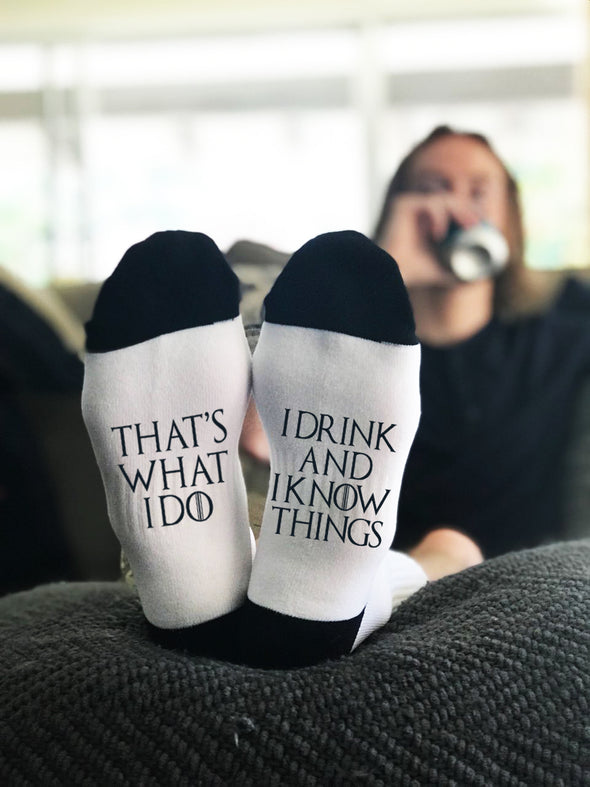 Game of Thrones Socks, Funny socks, If You Can Read This, I drink and I know things, Novelty Socks,