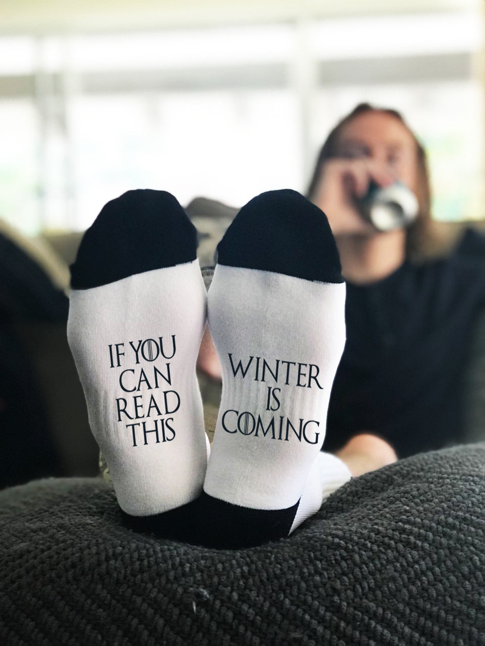Game of Thrones Socks, Funny socks, If you can read this Winter is