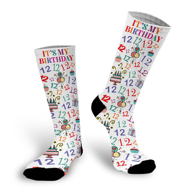 Birthday Socks, Funny Socks, Kid Socks, Birthday Socks for 12 Year Olds