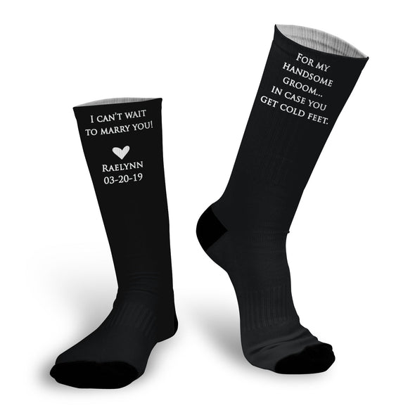 Wedding Socks, In Case You Get Cold Feet Socks, Gift for Groom