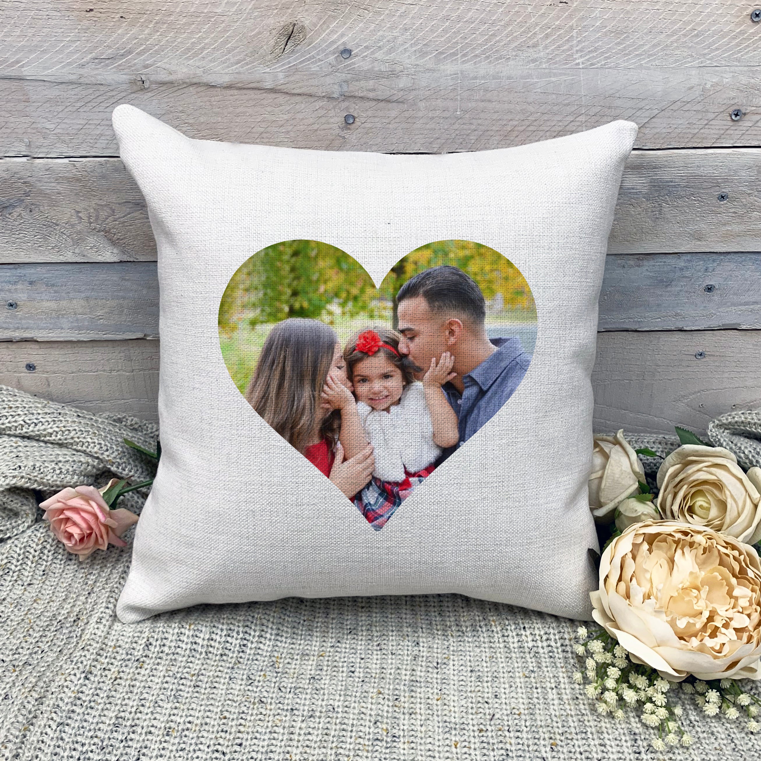 Custom heart outlet pillow