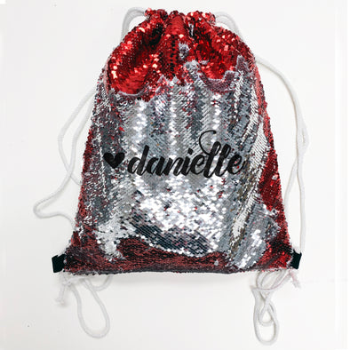 Reversible Sequin Drawstring Bag, Personalized Sequin Bag