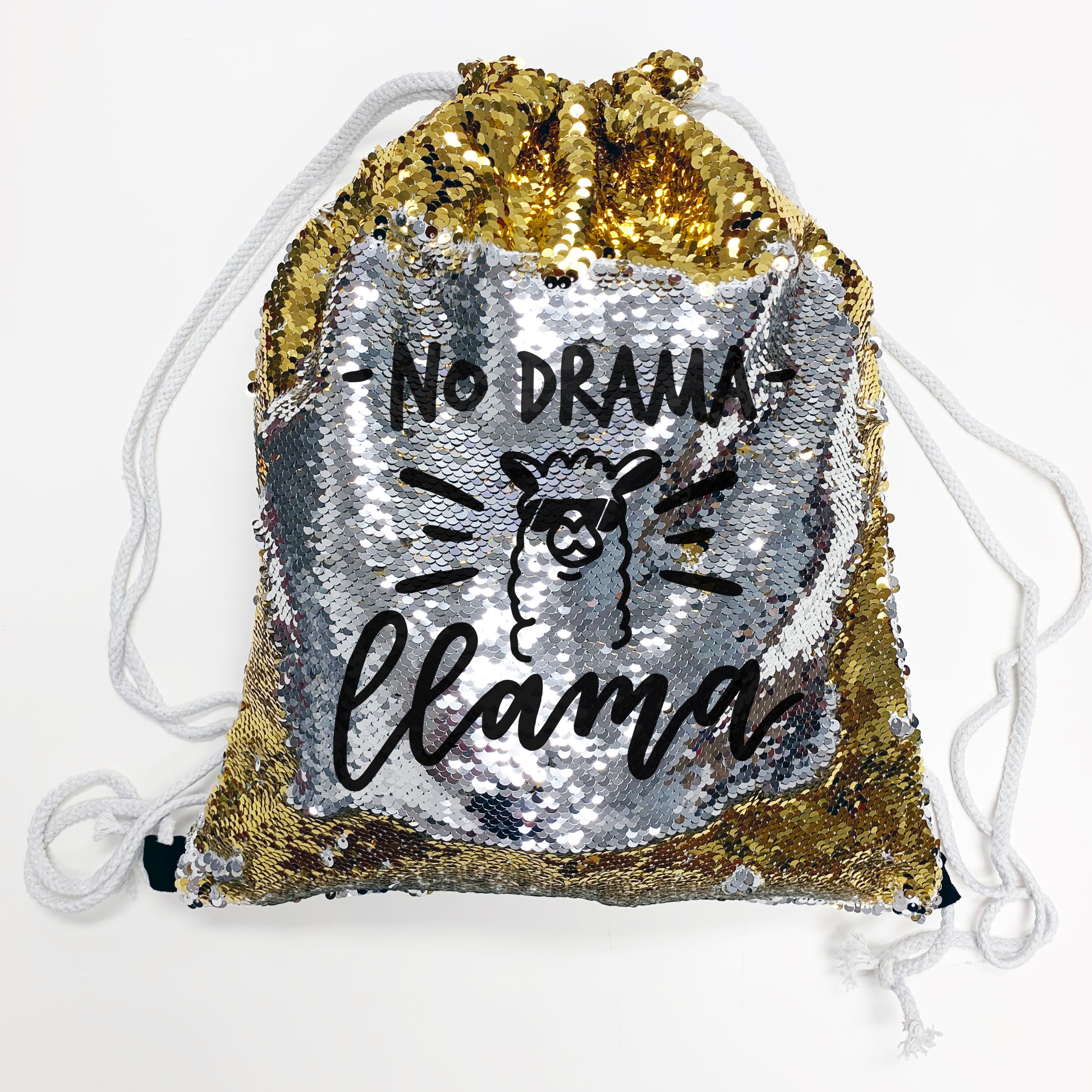 Personalised sequin outlet drawstring bag