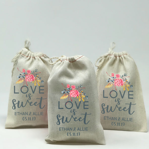 Personalized Love Is Sweet Favor Bags