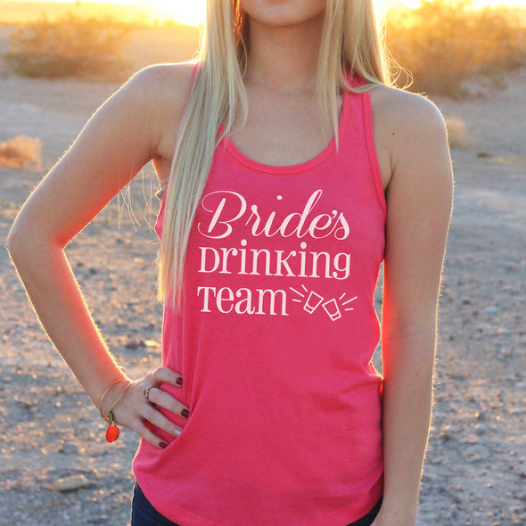 Women's Razor Back Tank Top "Bride's Drinking Team"