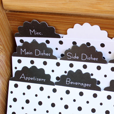 Polka Dot Recipe Dividers - Set of 12