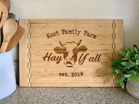 Custom Farm House Cutting Board "Kent Family Farm"