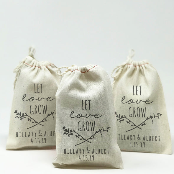 Personalized Favor Bags Let Love Grow