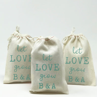 Let Love Grow Wedding Favor Bags