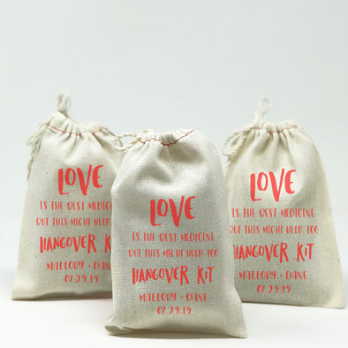 Personalized Love Hangover Kit Bags