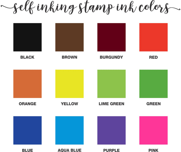 Self Inking Stamp Ink Colors