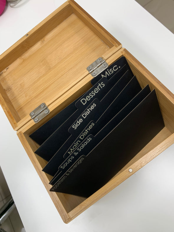 Custom Engraved Recipe Box, Personalized Recipe Box, "Langhams"