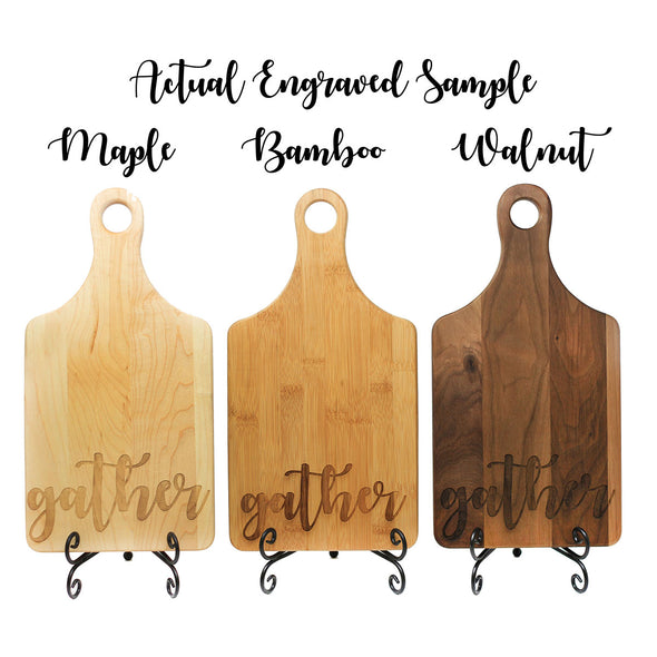 Paddle Cutting Board "This Kitchen is Seasoned with Love"