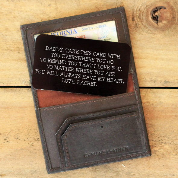 Wallet Note Insert - Daddy Take This Card With You